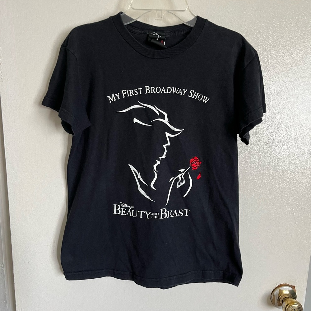 Vintage Disney Beauty and the Beast Broadway Black Tee size kids 10-12